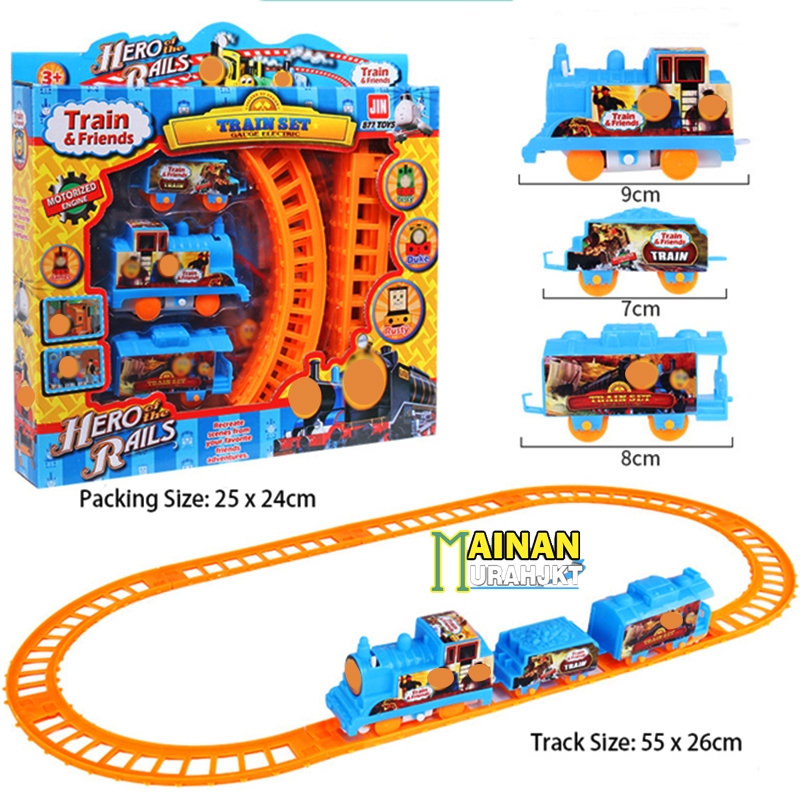 MAINAN ANAK MURAH  KERETA KERETAAN 3 GEBONG LOKOMOTIF 999C TRAIN SET KERETA TRACK