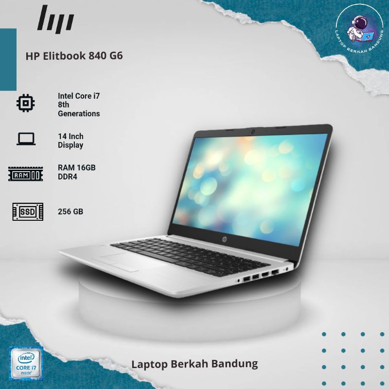Laptop hp Elitebook 840 G6 touchscreen Core i7 gen 8 Ram 8GB SSD 256GB Mulus bergaransi original