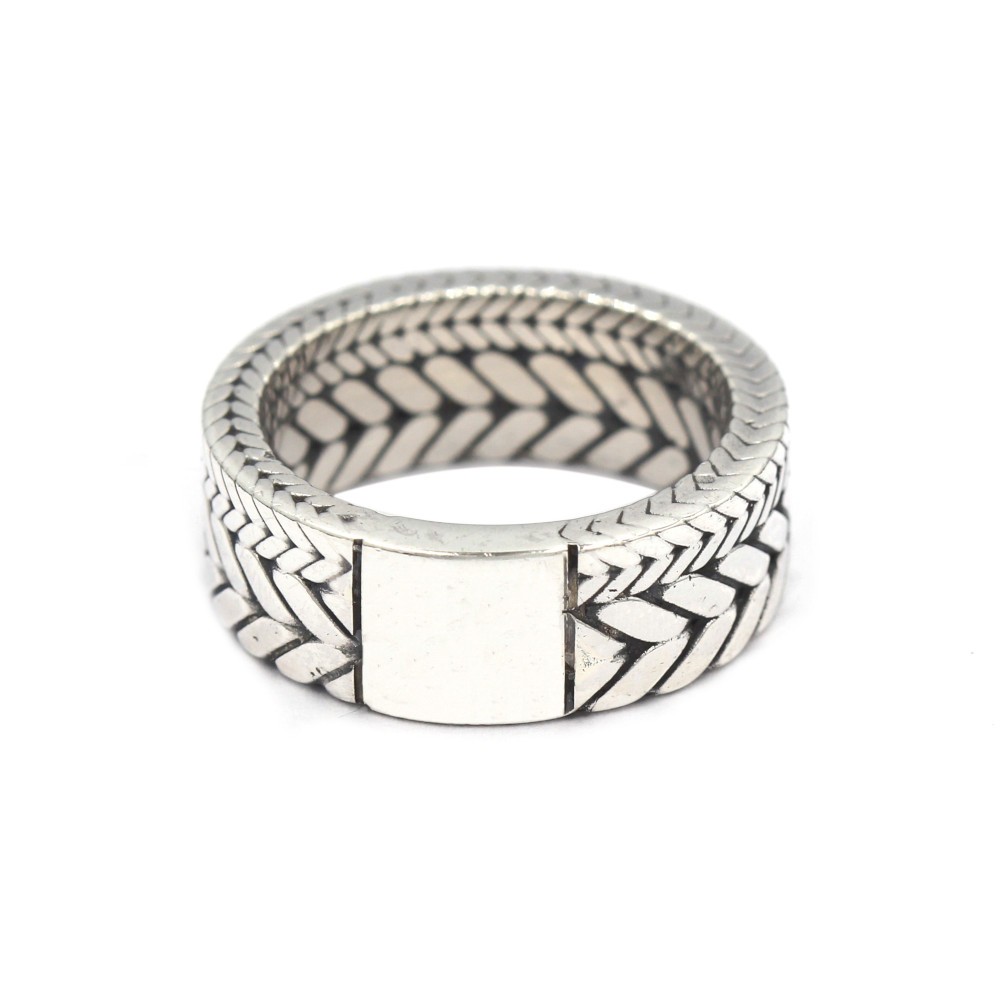 Cincin Perak Pria Motif Jalin R532