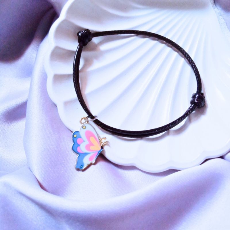( diolyn.id ) GELANG KUPU-KUPU BIRU PINK Butterfly | Gelang couple persahabatan teman sahabat | gela