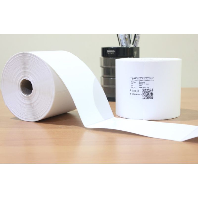 

KERTAS STICKER THERMAL UK: 100X150MM STICKER BERKODE PAPER
