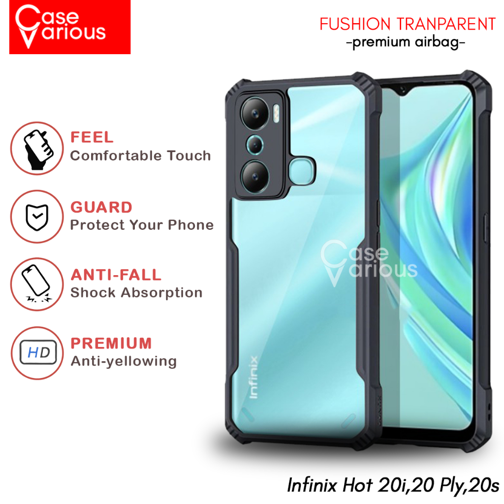 Case Infinix Hot 20i,20S 20 Play Hard Case Fushion Casing Transparent