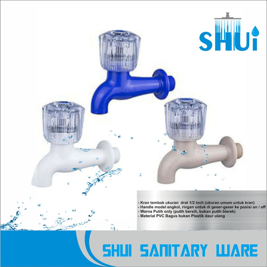 Kran Tembok PVC Panjang Long Vino