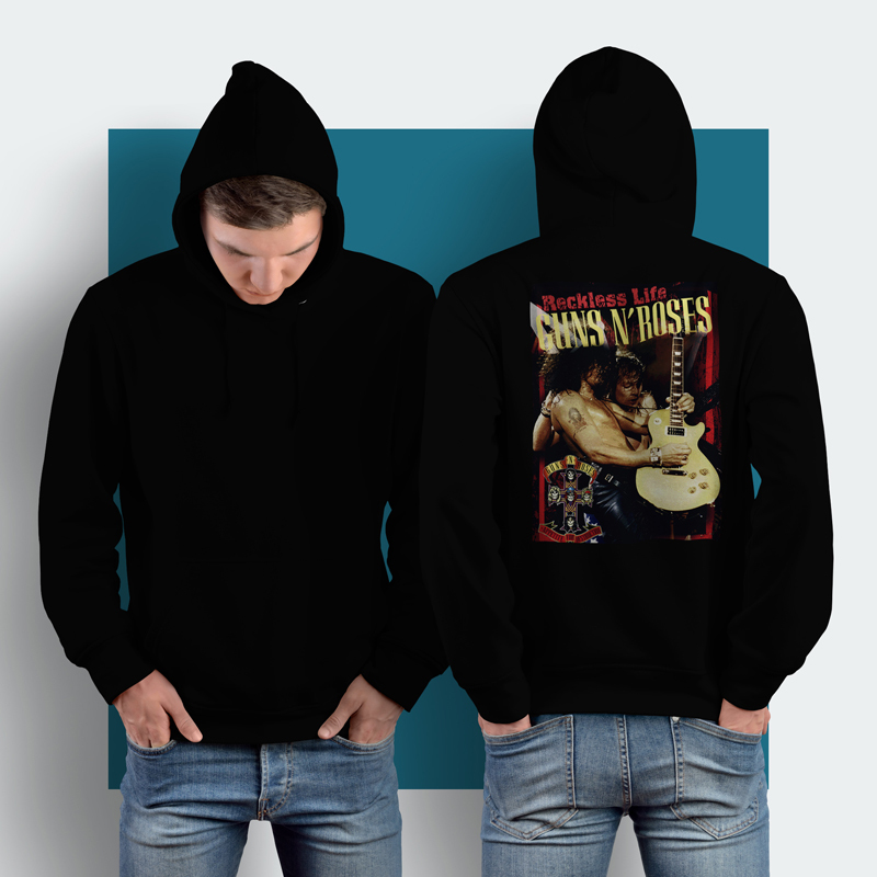 Jaket Hoodie Guns N Roses Hoodie Jumper Pullover & Zipper (Ritsleting) Bahan Cotton Fleece | GNR BAN
