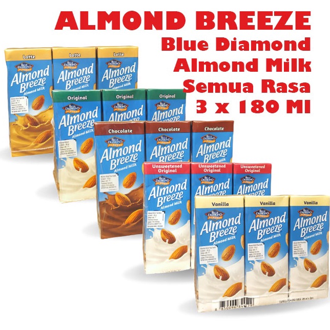 

➮Harga Termurah Blue Diamond Almond Breeze Almond Milk Susu Almond 3 x 180 ml [ Semua Rasa ] Z85