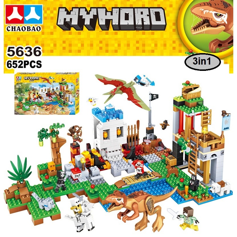 Brick Building Block Chaobao 5636 My World 3in1 ( Dinosaur Island ) Mainan Edukasi Anak Puzzle