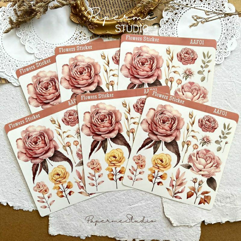 

SHEET STICKER - sticker flowers per lembar aesthetic cantik bagus scrapbook journal paper deco AAF by Papermestudio