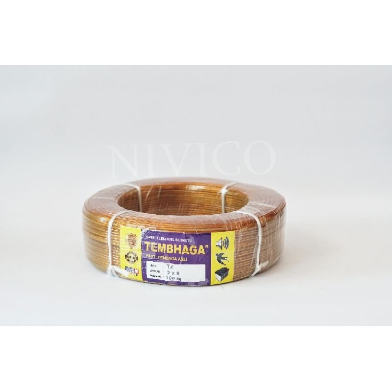 Kabel AUDIO listrik serabut transparan 2X9 100m THEMBAGA asli tembaga quality premium