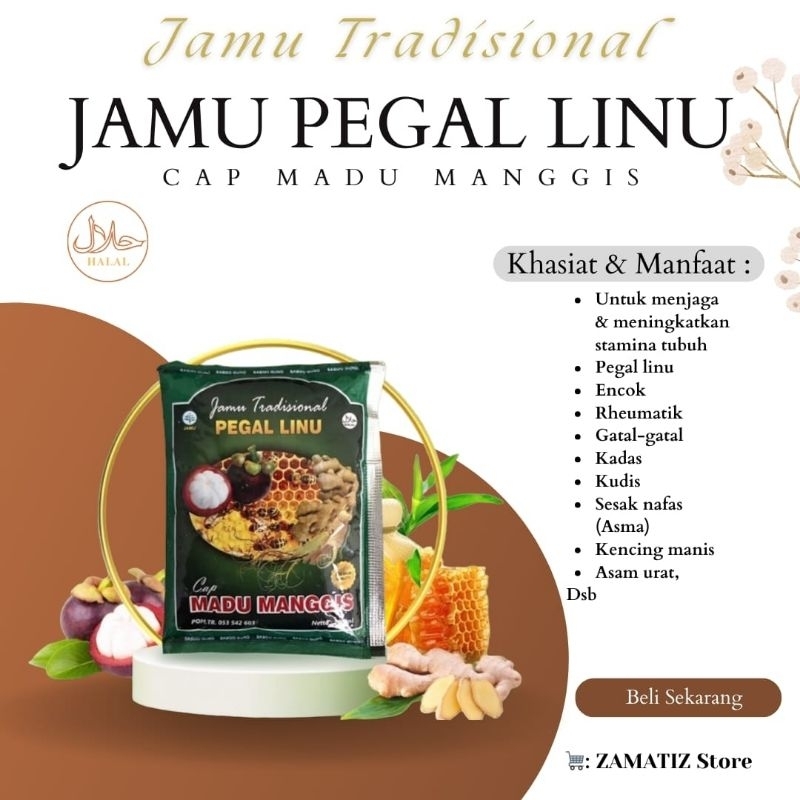

JAMU TRADISIONAL PEGAL LINU CAP MADU MANGGIS (12 PCS)