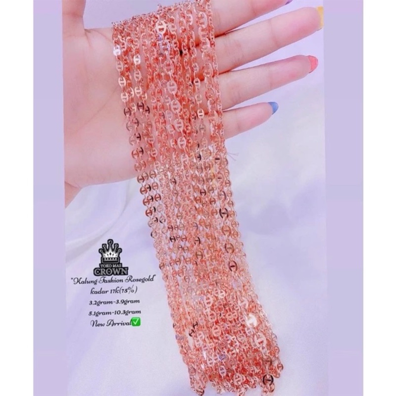 KALUNG FASHION RANTAI MODEL HERM3 5.1gram emas asli