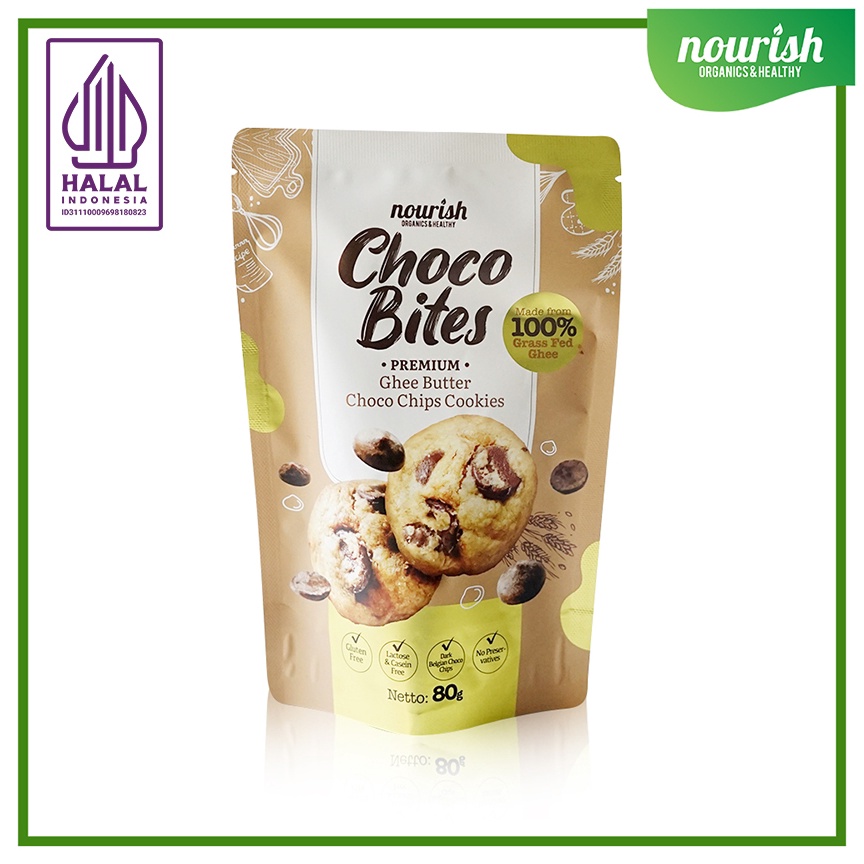 

[☚E26\] Choco Bites - Premium Gluten Ghee Butter Choco Chips Cookies 80gr Dijamin Murah