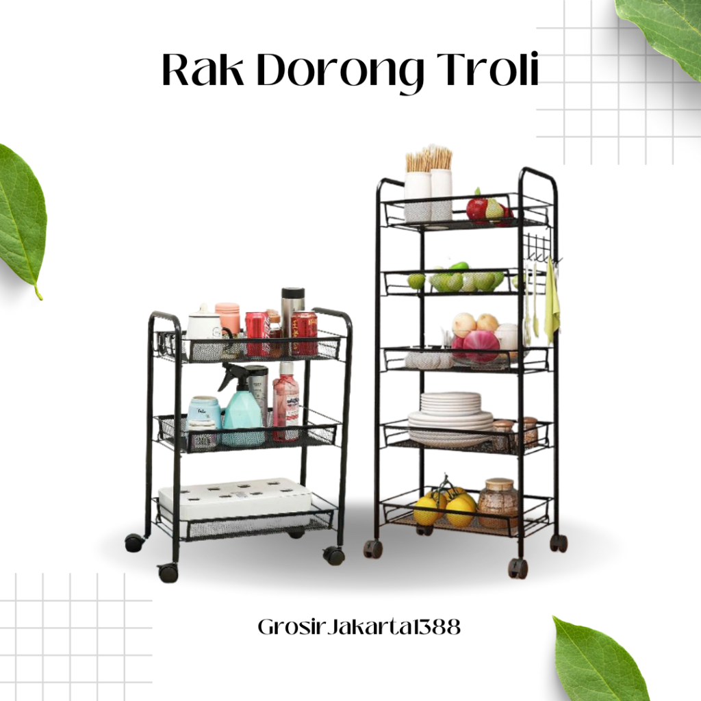 Rak Serbaguna Rak Troli Susun Roda Rak Penyimpanan Serbaguna Rak Susun Serbaguna