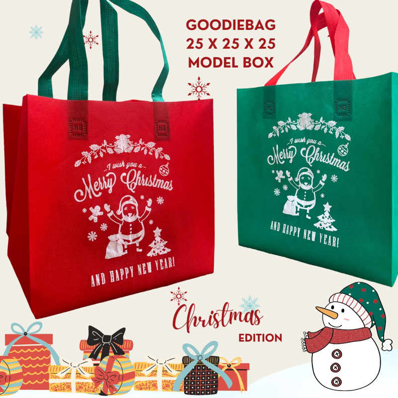 

Goodie bag 25x25 edisi natal xmas chrismast box