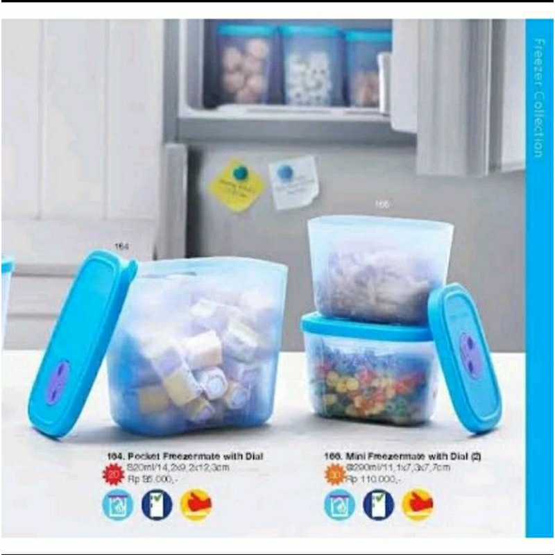 ORI TUPPERWARE Freezermate/ Frosty Blue/ mini freezermate/ wadah tupperware/ Freezer/ Kulkas