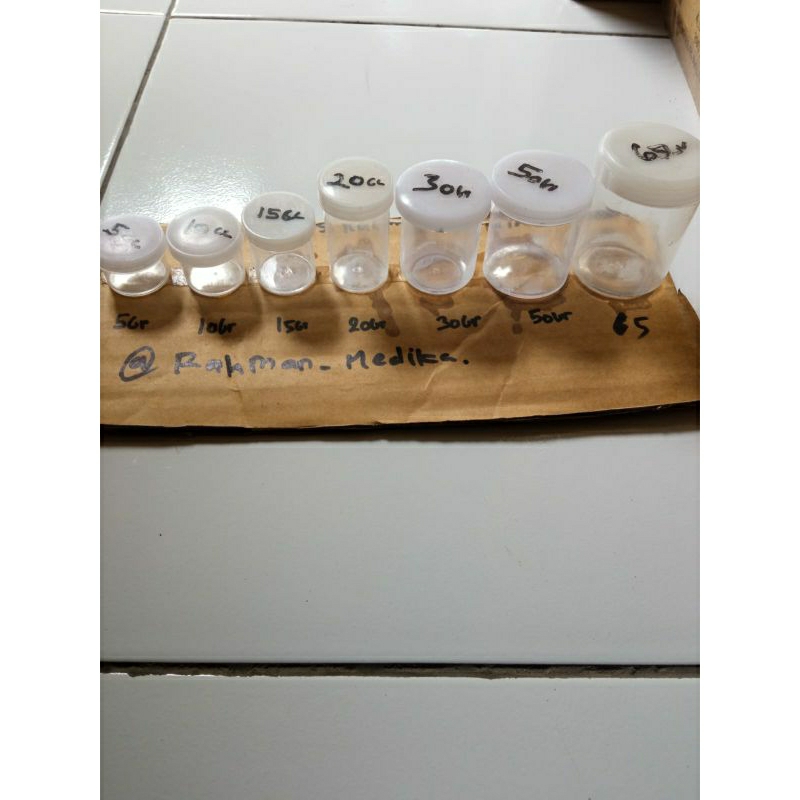 Pot Salep 5cc,10cc,15cc,20cc,30cc,50cc,65cc/ Pot Urine 5ml,10ml,15ml,20ml,30ml,50ml,65ml