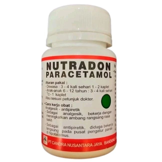 NUTRADON - Paracetamol Kaplet 500mg (100's /Botol) | Pamol 500mg