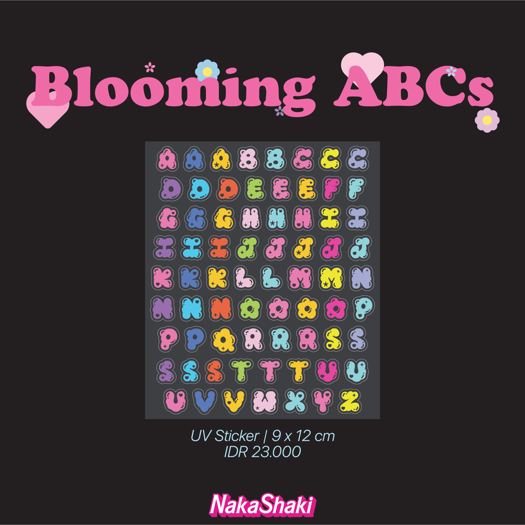 

[NAKASHAKI] Blooming ABCs | Sticker Alphabet UV Premium Sticker