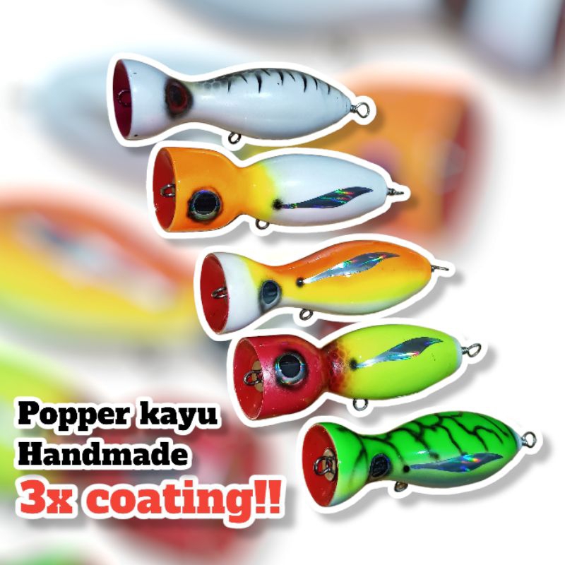 popper kayu handmade umpan pancing