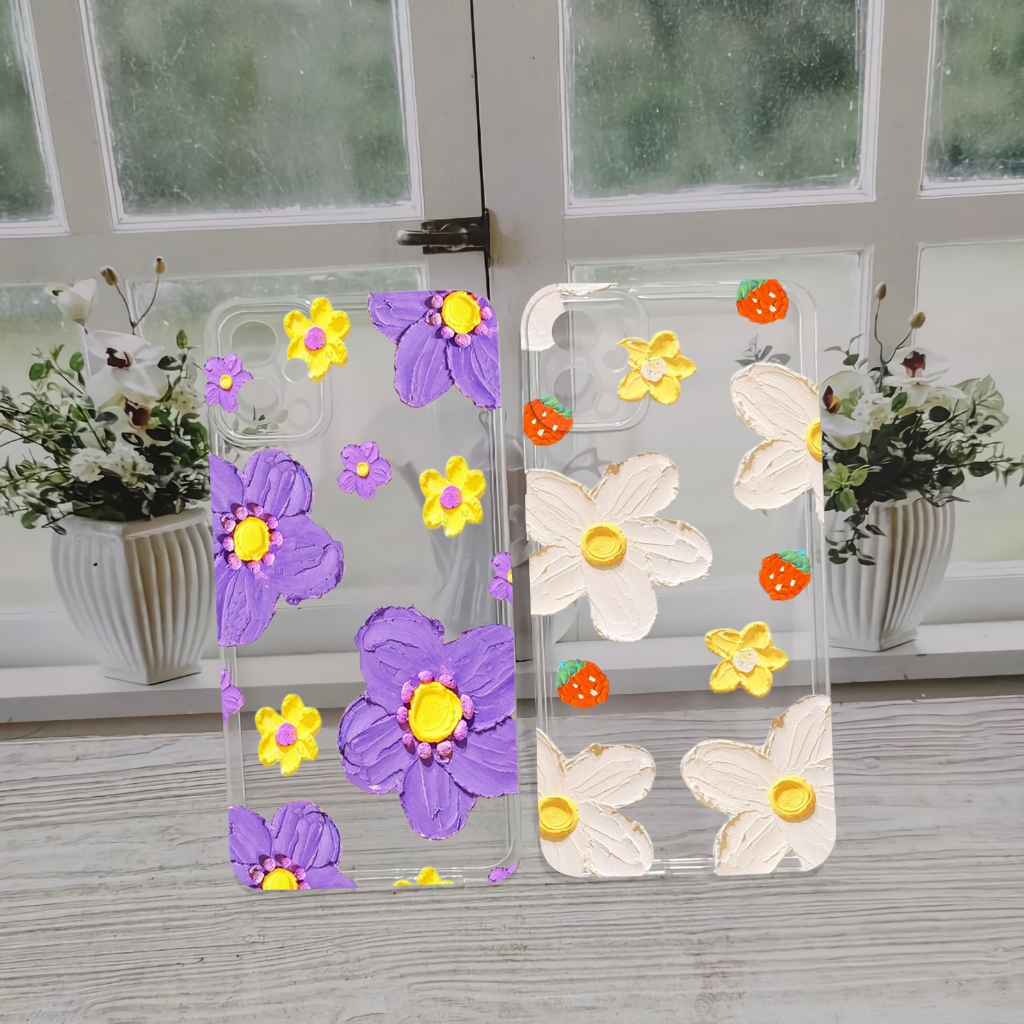 case flower for samsung a05 2023 terbaru - softcase silikon bening Transcase (23)