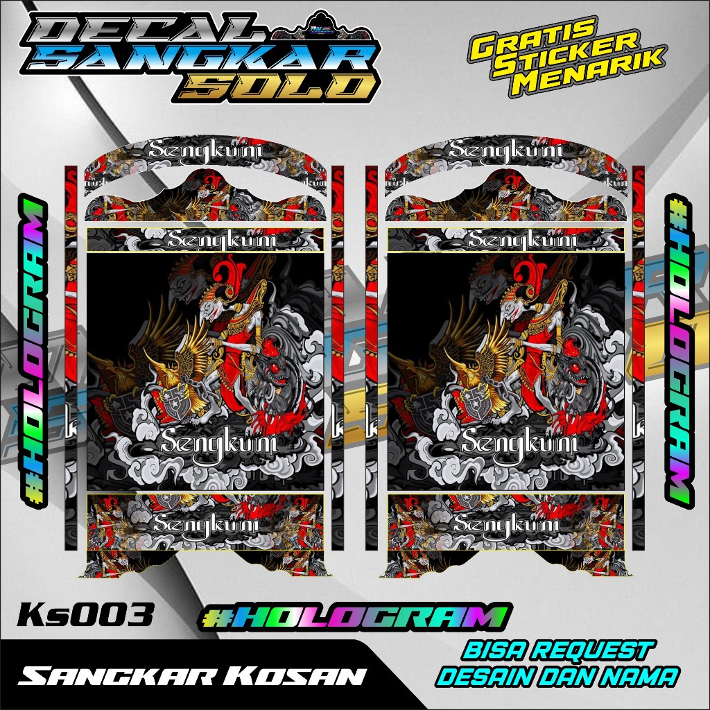 DECAL SANGKAR BURUNG KOSAN HOLOGRAM SENGKUNI