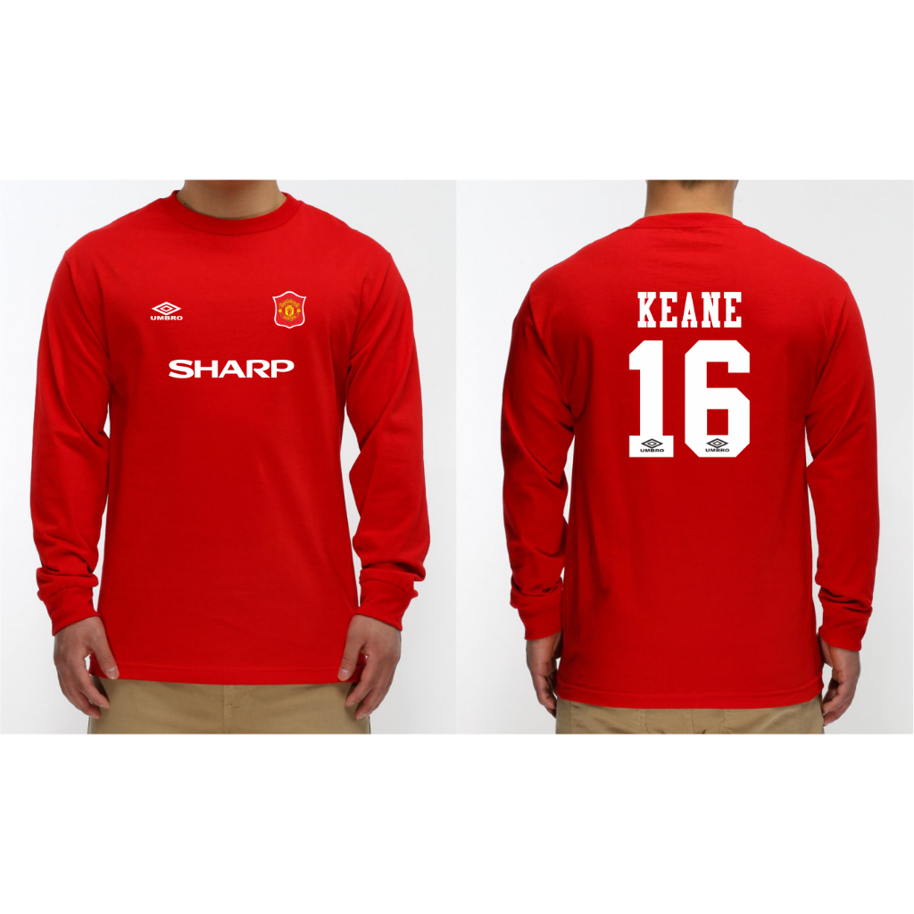 T-SHIRT KAOS MU RETRO 1995 ROY KEANE LENGAN PANJANG
