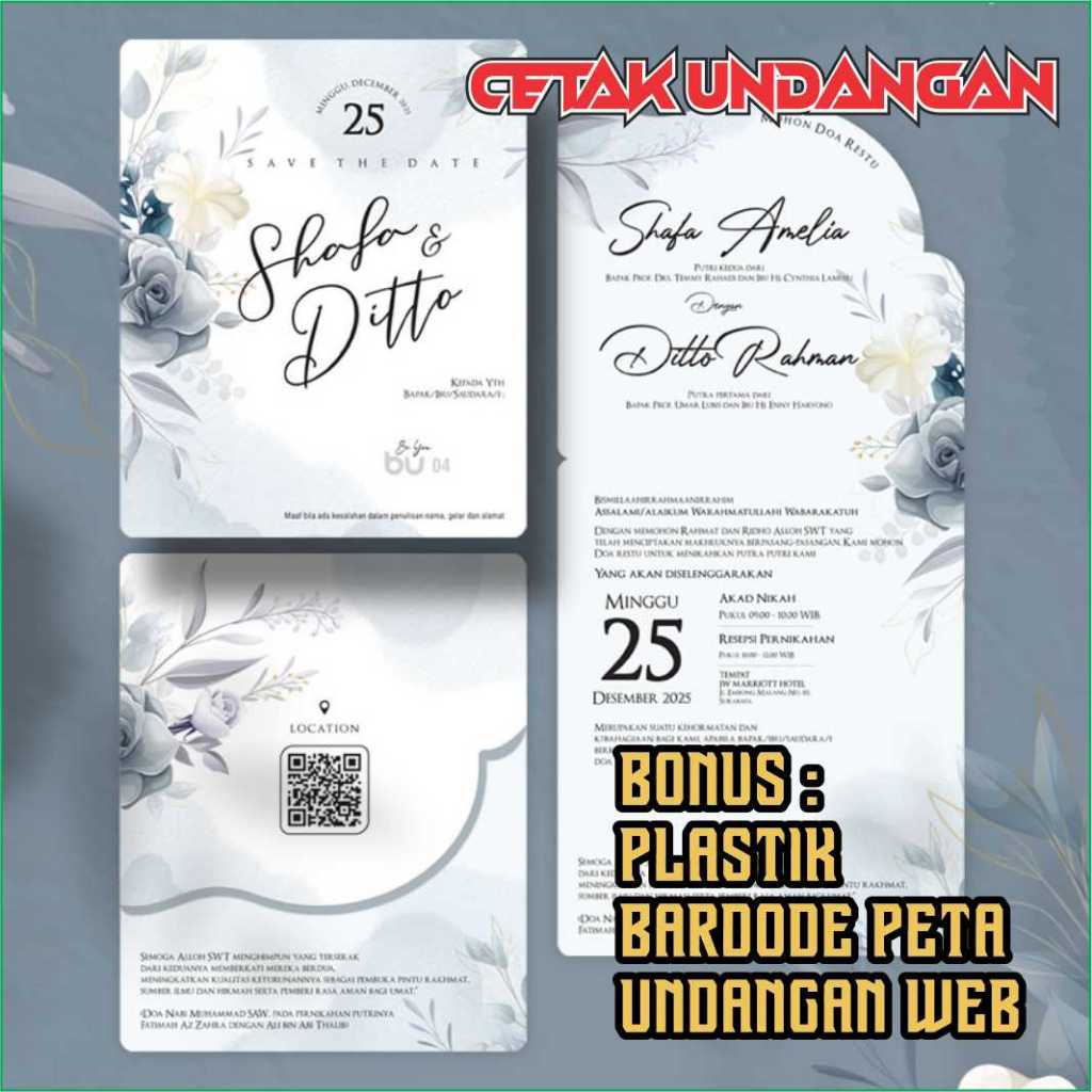 

Undangan Pernikahan, Undangan Khitan Undangan BU 04