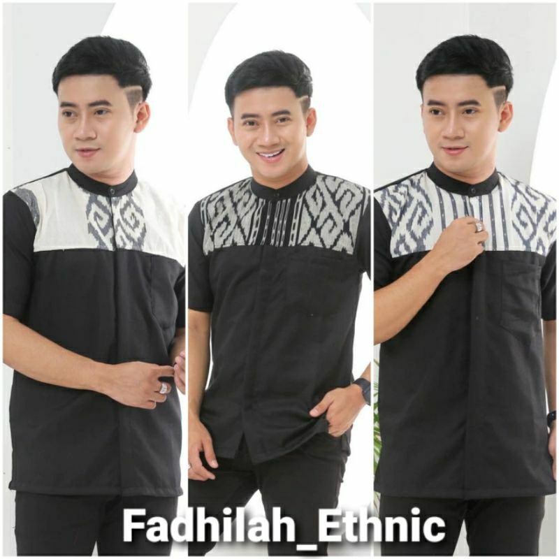 Kemeja Tenun Pria Etnik - Kemeja Lengan Pendek - Baju Tenun Pria - Kemeja Pria Tenun