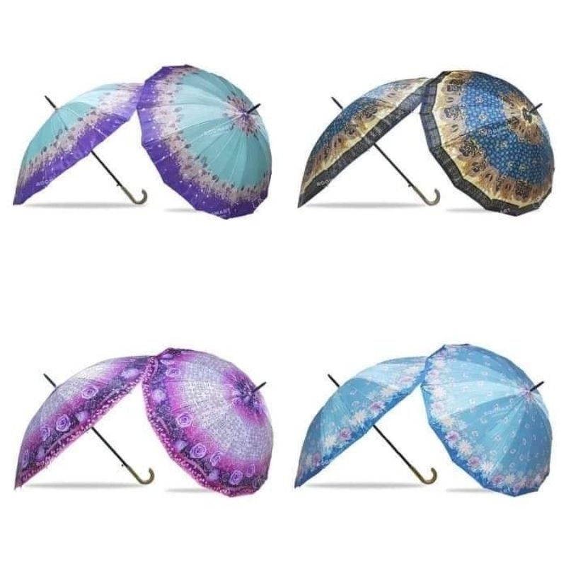 Payung Satin 16 jati-Payung 16 Jari satin-Payung Pengantin-Payung Cantik-Payung Bunga