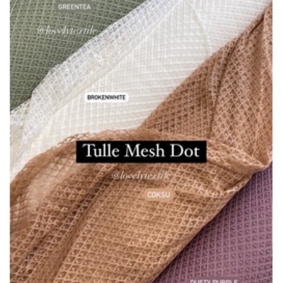 modelTipe HA601 Kain Tulle Mesh Dot Tile Dot Motif Kain Kebaya Brokat