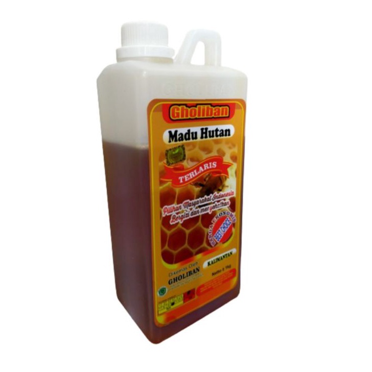 

Dijual Murah Madu Kalimantan Gholiban 1kg / 1 kg Botol Timbul Tulisan Gholiban