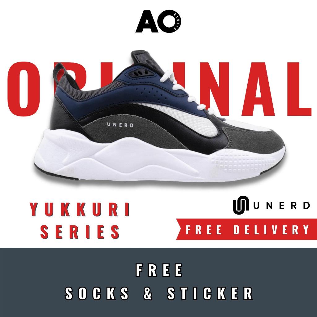 Sepatu Unerd Yukkuri Navy Blue Sepatu Sneakers Casual Sport Sepatu Sneakers Olahraga Pria Wanita Une