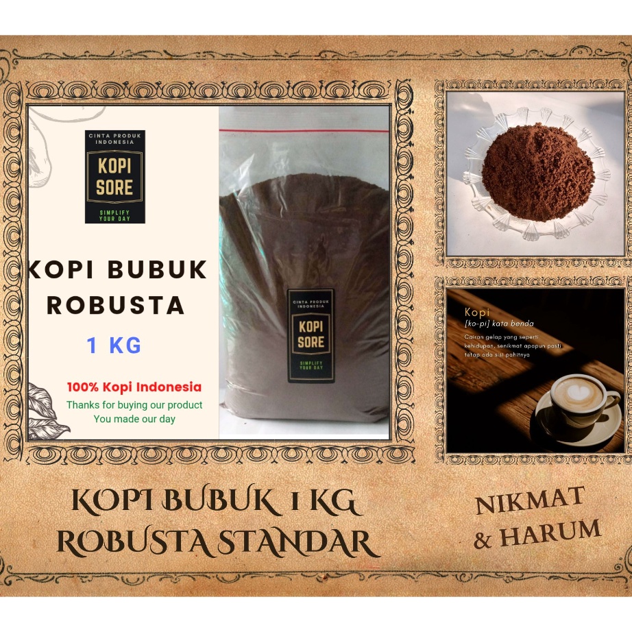 

Stock Banyak Kopi Bubuk Robusta 1 Kg - Harga Terjangkau, Harum, Nikmat