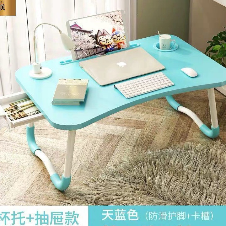 Ready Stock Meja Belajar USB Meja Laptop Laci Meja Lipat USB + Laci