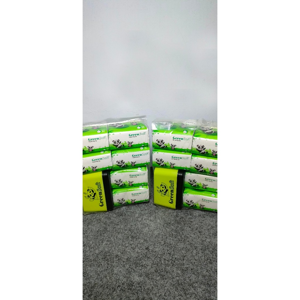Tissue Green Soft Pop Up Facial Tissue Meja Makan 6pcs
