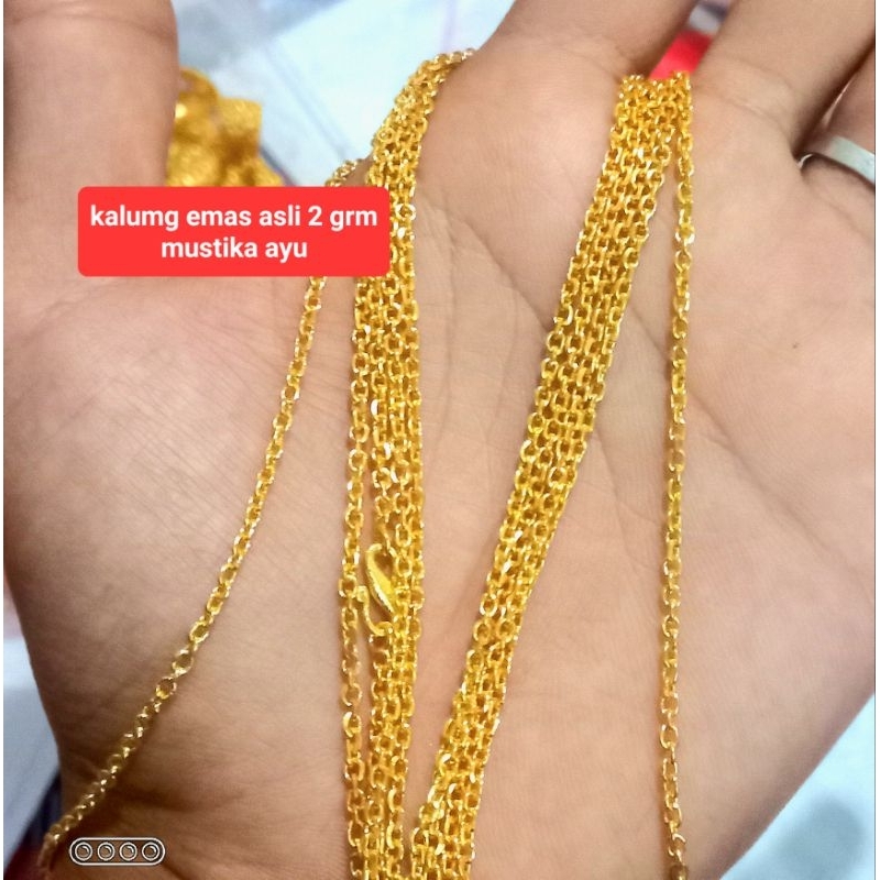Kalung emas 22 karat/kalung emas asli 2 grm/kalung emas rante meda 2 grm/kalung emas anak/dewasa/ em