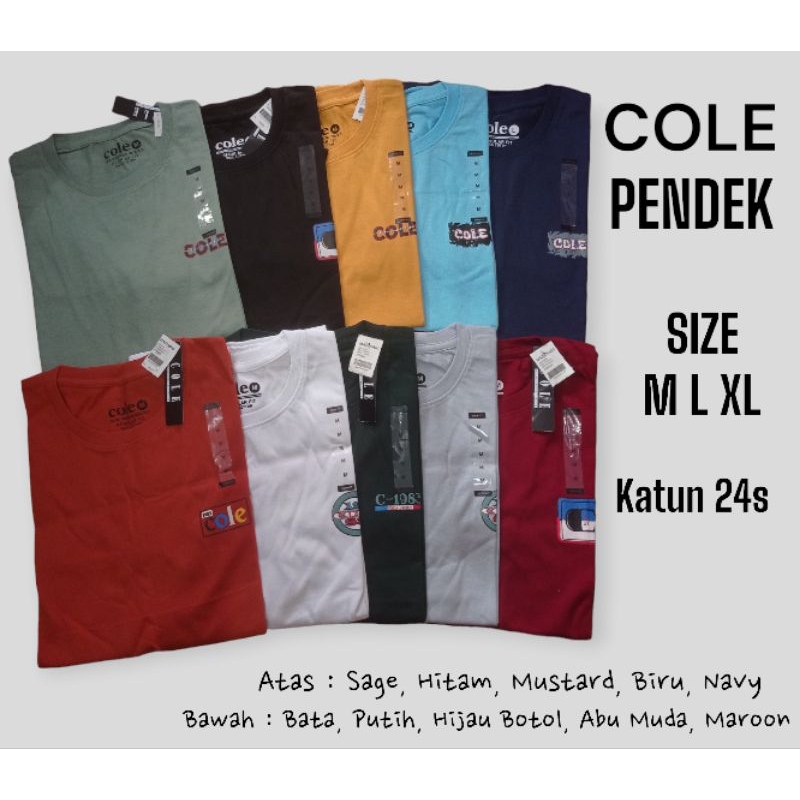 [T-Shirt COLE] KAOS POLOS COLE PENDEK Bisa COD