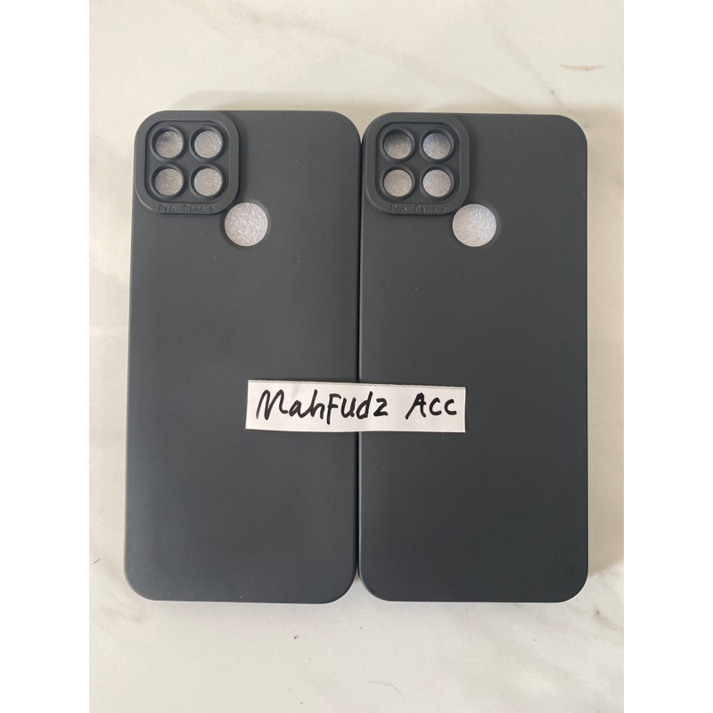 SOFTCASE FULL BLACK REALME C12/C15/C25/C25S CASE MACARON PRO CAMERA HITAM POLOS