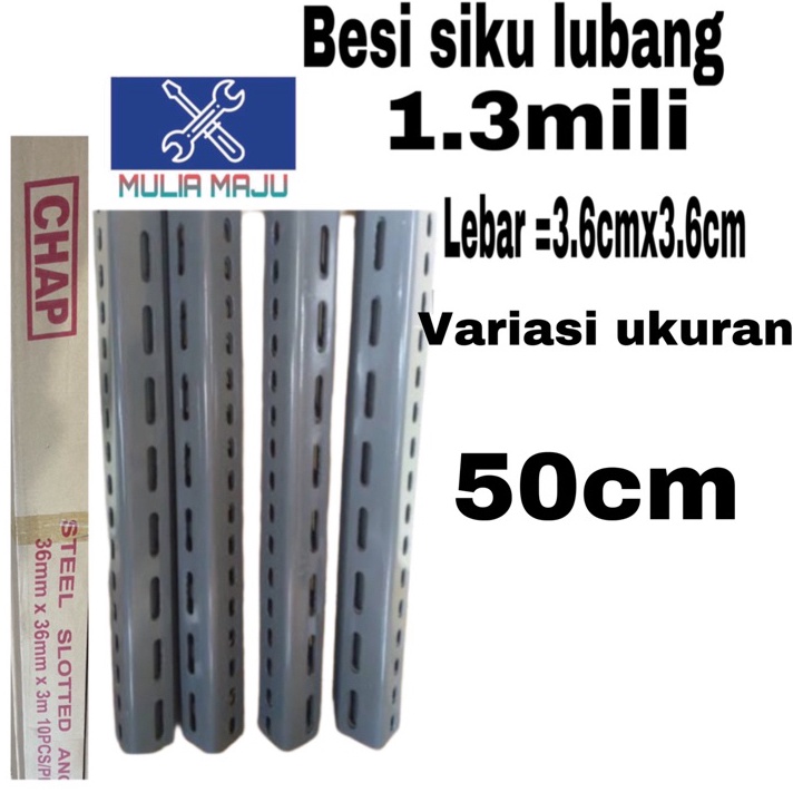 Terkini besi siku lubang 1.3mili ukuran 50cm ➞✧✴