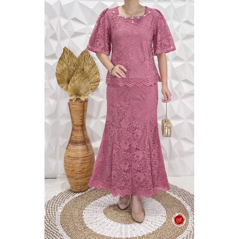 stelan rok brokat lembut