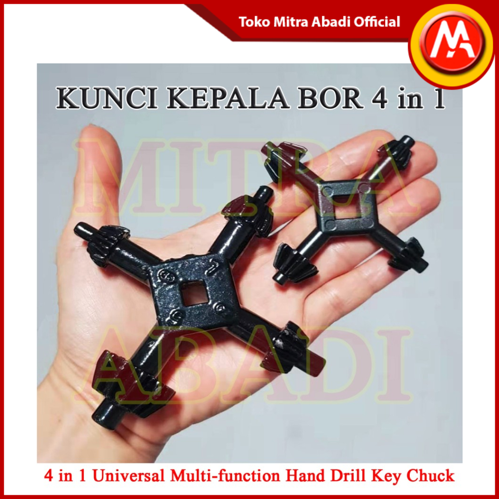 Kunci Kepala Bor 4 Cabang / Drill Chuck Key 4 IN 1 UNIVERSAL