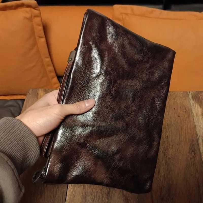 Tas Genggam Tas Clutch Pria Kulit Sapi Asli Garut