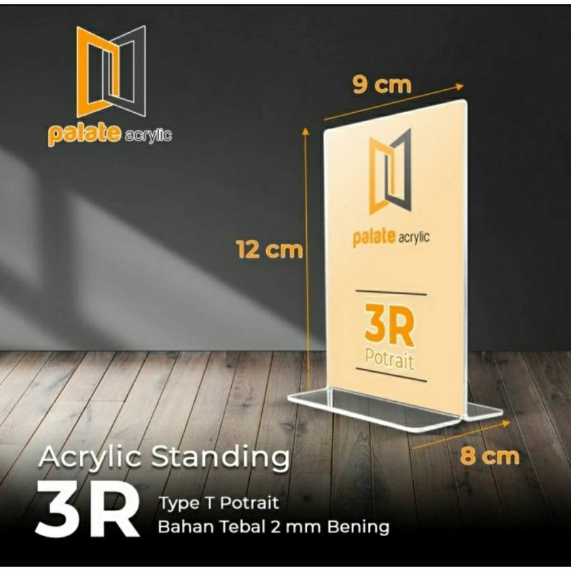 

Akrilik Stand Holder ukuran 3R (9x12 cm) model T Potrait