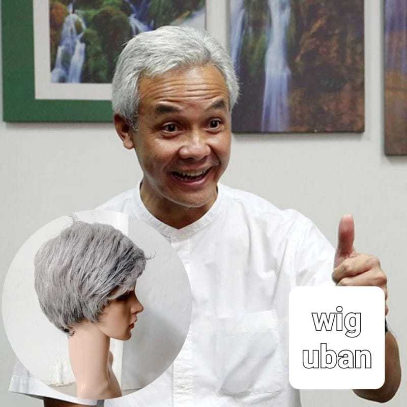 Wig lakilaki wig uban wig bapak wig pria wig grey  wig cow