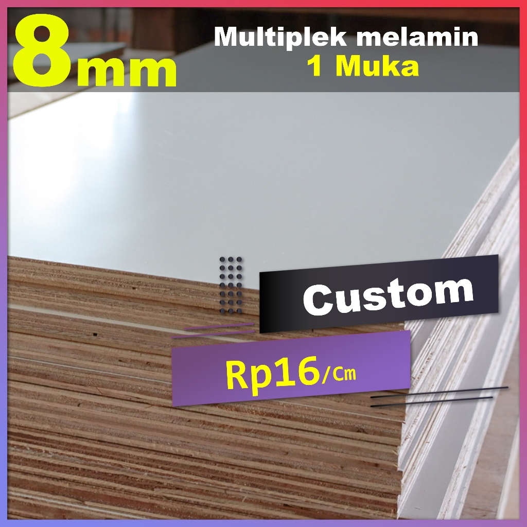 Multiplek 8mm melamin custom potongan