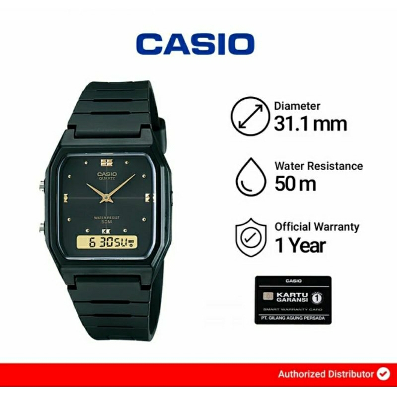 Jam Tangan Casio Unisex AW48HE / AW-48HE Digital Analog Dial