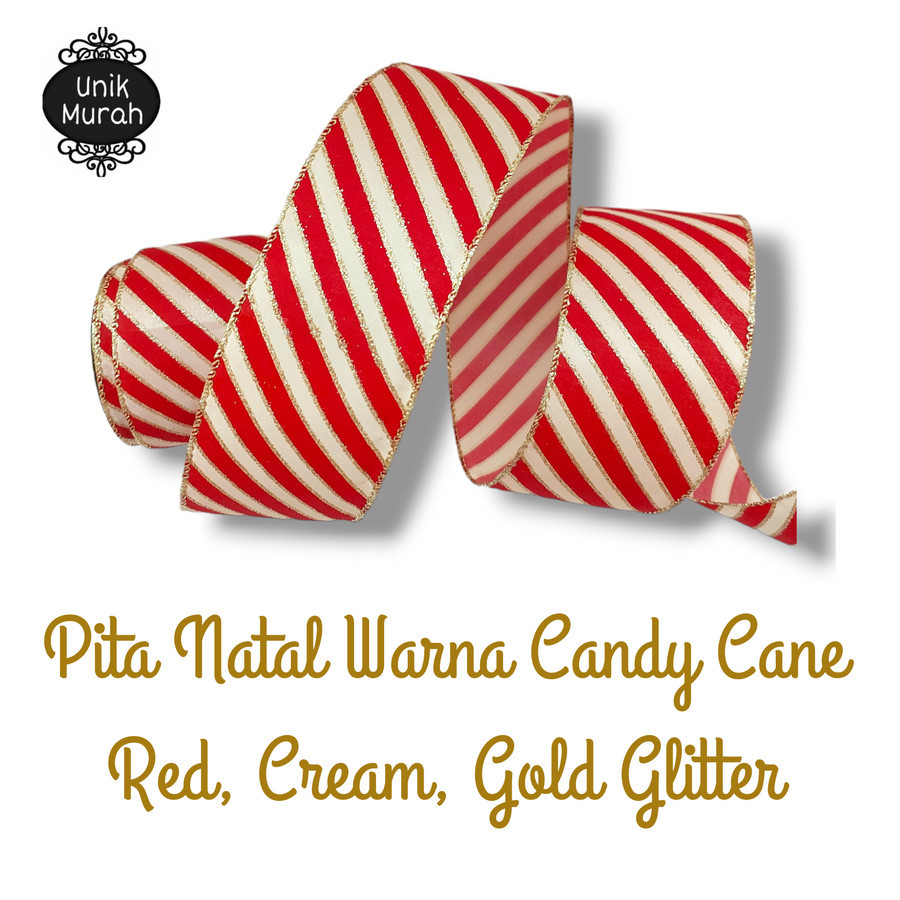 

Pita Natal Warna Candy Cane Red Cream Gold 1's