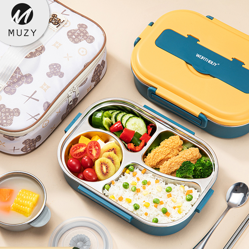 Muzy Kotak Bekal Makan Kotak Makan Anak Bekal Sekolah Kotak Nasi Wadah Makanan HMB105