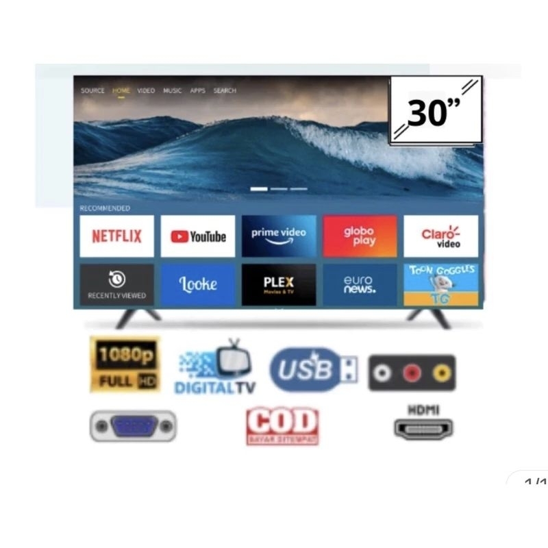 ANIMAX Smart TV 30 Inch Android TV Youtube Netflix TV DIGITAL