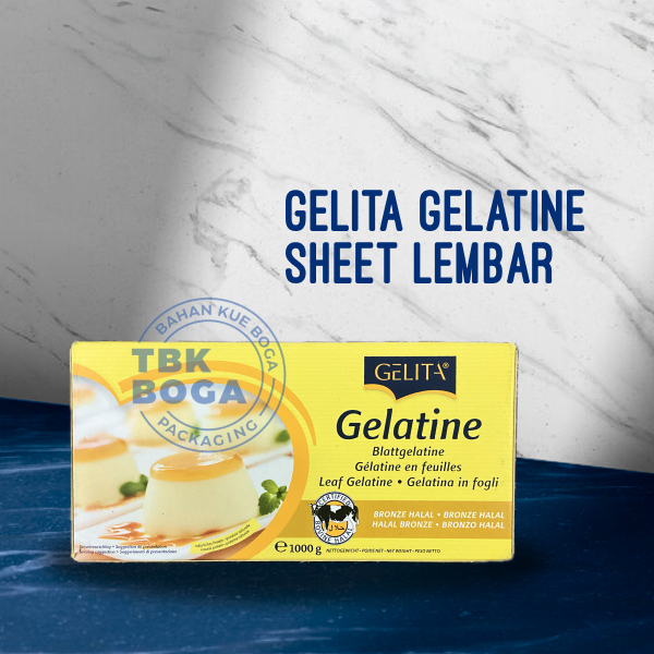 

Gelatin Sheet ( 5 pcs ) Gelatine Lembar Gelita Collagen Kolagen