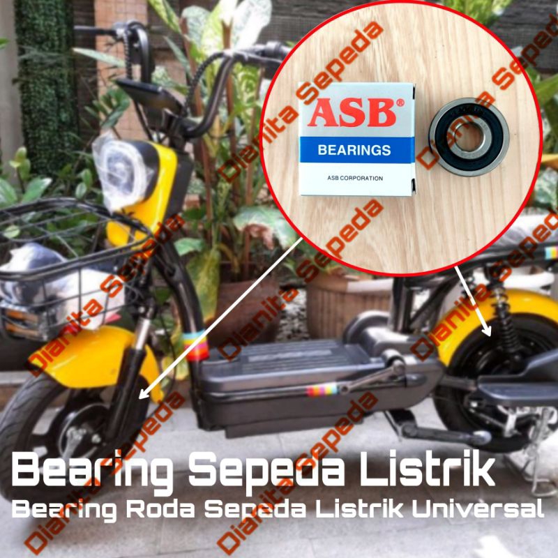 bearing sepeda listrik roda ban depan belakang kelaker as roda exotic pacific uwinfly goda selis Via